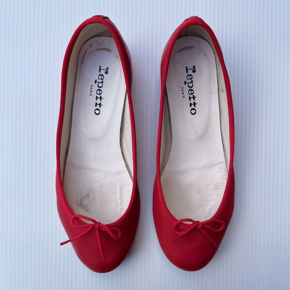 Repetto Camille Leather Heels "Dragon" Red - Size 37.5 EU/6.5 US